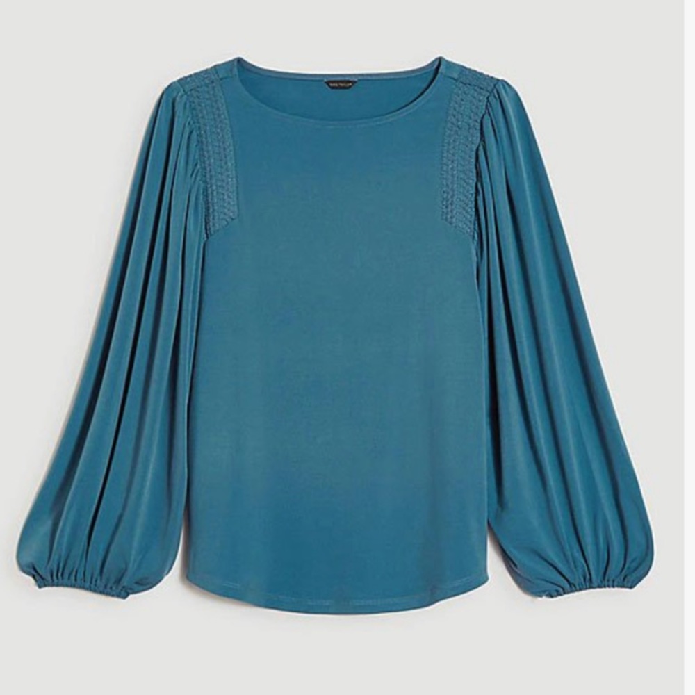 NWT Ann Taylor Boat neck puff sleeve top XL